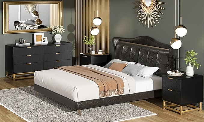 GAOMON Black 2 Drawer Dresser, Small Dresser＆Chest of Drawers, Modern Nightstand for Bedroom, End Table with Drawer for Living Room, Hallway, Entryway