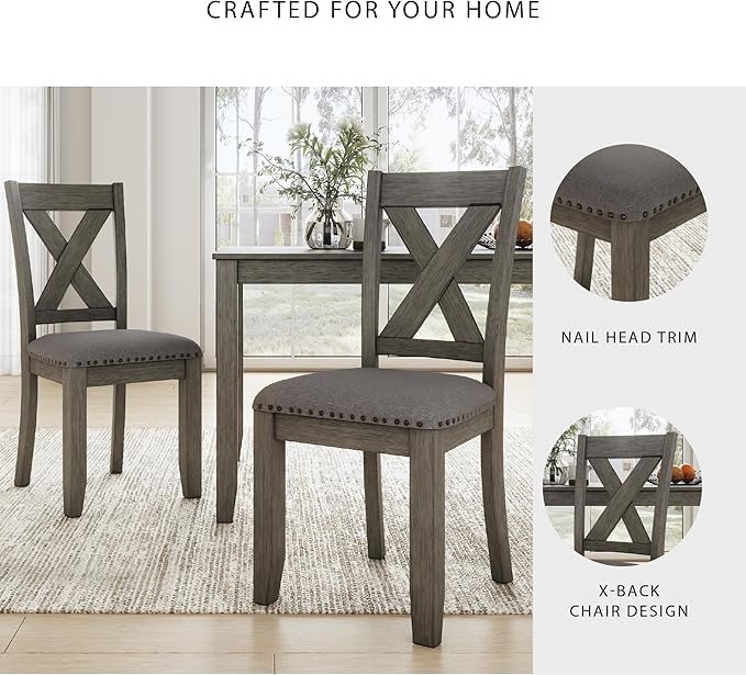 Signature Design by Ashley Caitbrook Rustic 7 Piece Dining Set, Include Table and 6 Chairs, Gray