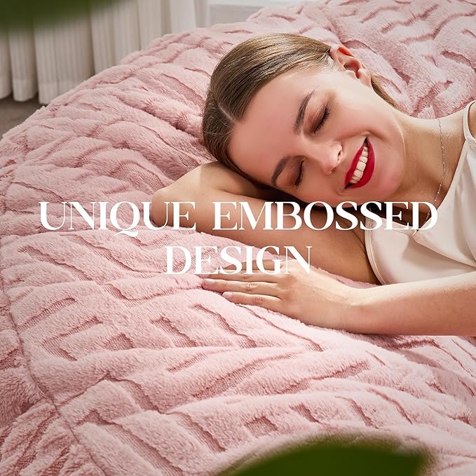 Hobestluk Bean Bag Chairs Adults Beanbag Chair with Filler Large Bean Bags with Fluffy Embossed Cover, Giant Bean Bag Chairs for Adults (Pink, 5FT - 50” x 50” x 24”)