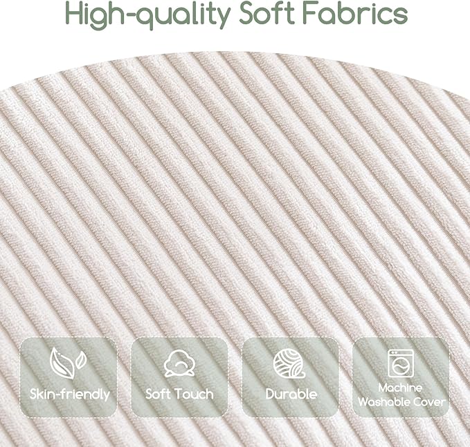 HIGOGOGO Giant Bean Bag Chair Bed for Adults,Convertible Beanbag Folds from Lazy Chair to Floor Mattress Bed,Large Floor Sofa Couch for Adult,Couples,Family, Machine Washable, Beige