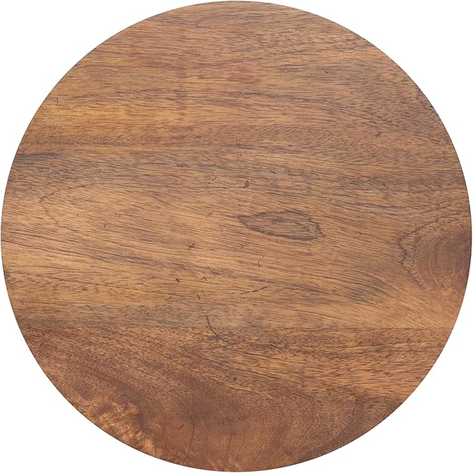 Kate and Laurel Talcott Modern Round Wood Side Table, 12 x 12 x 28, Walnut Brown, Transitional Decorative Two-Tier End Table for Use as a Bedroom Nightstand or Living Room Plant Stand