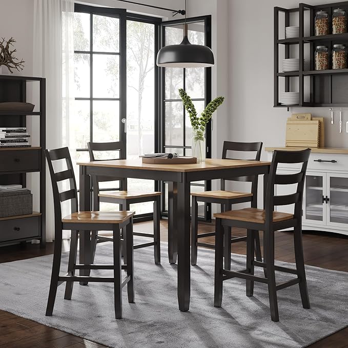 Signature Design by Ashley Gesthaven Solid Wood Frame Counter Height Barstool, Set of 2, Natural/Brown