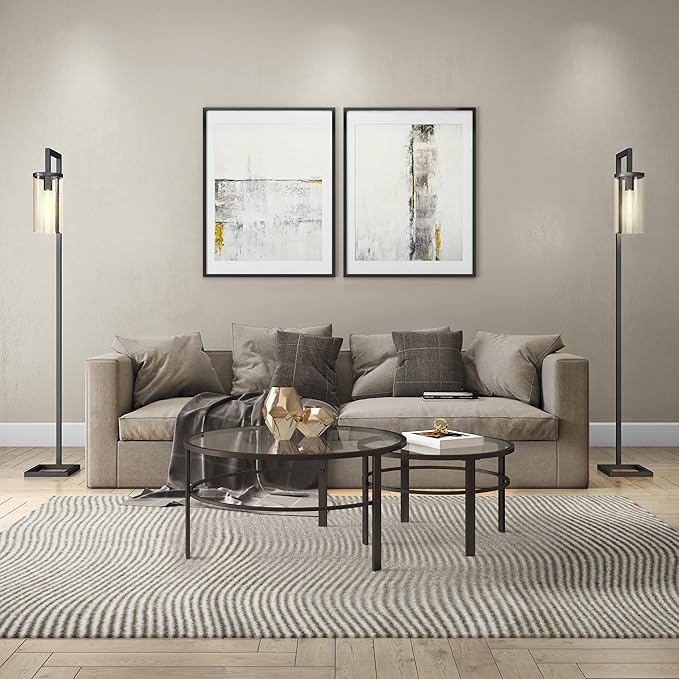 Henn&Hart Round Nested Coffee Table in Blackened Bronze, Coffee Table coffee tables for living room, studio apartment essentials, 36" Wide