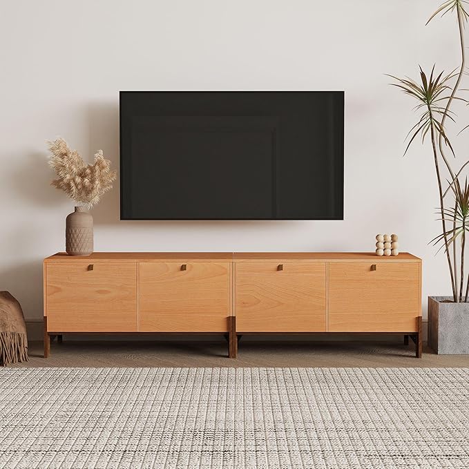Sebastack Coffee Table, Expandable Entertainment Center and Media Console with Storage and Drawer,Wooden Furniture for Living Room, Bedroom，31 inch Width Basswood Color (1 pcs)