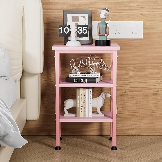 VECELO Modern Nightstands X-Design Side End Table Night Stand with Storage Shelf for Bedroom,Living Room