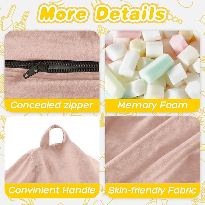 HABUTWAY 2FT Bean Bag Chair, 2' Beanbags Small Bean Bag Chairs with Filling, Teardrop Bean Bag Chair Luxurious Velvet Ultra Soft Fur with Removable Cover (Pink)