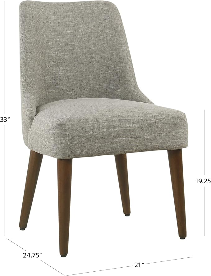 HomePop Home Decor | Upholstered Hemet Gayle Side Dining Chair | Decorative Home Furniture, Woven Gray (Single Pack)