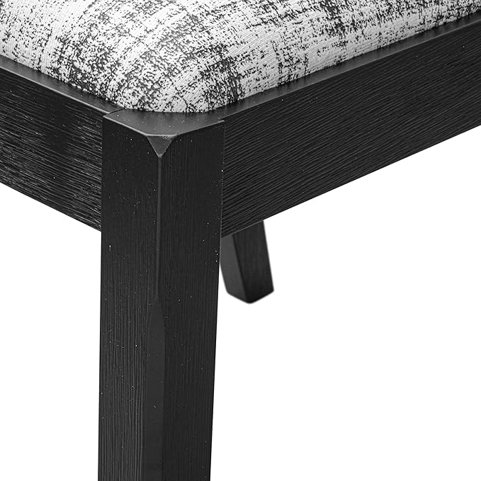 X02X2-206-30 5-pc Dining Room Table Set a Rectangular Kitchen Table and 2 Benches and 2 Wire Brushed Black Polyester Stackable Chairs, 39x120 Inch, Wire Brushed Black