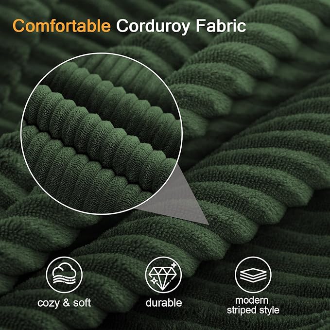 MeMoreCool Cozy Small-Space Convertible Loveseat to Guest Bed – Boneless Corduroy Floor Couch with High-Density Foam, Removable Washable Cover, No-Assembly Fold-Out Sofa