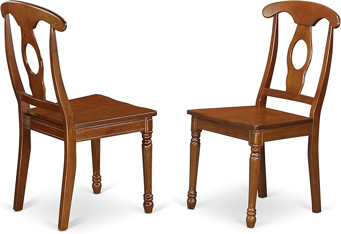 East West Furniture NANA5-SBR-W 5 Piece Dining Room Furniture Set Includes a Rectangle Kitchen Table with Butterfly Leaf and 4 Dining Chairs, 40x78 Inch, Saddle Brown