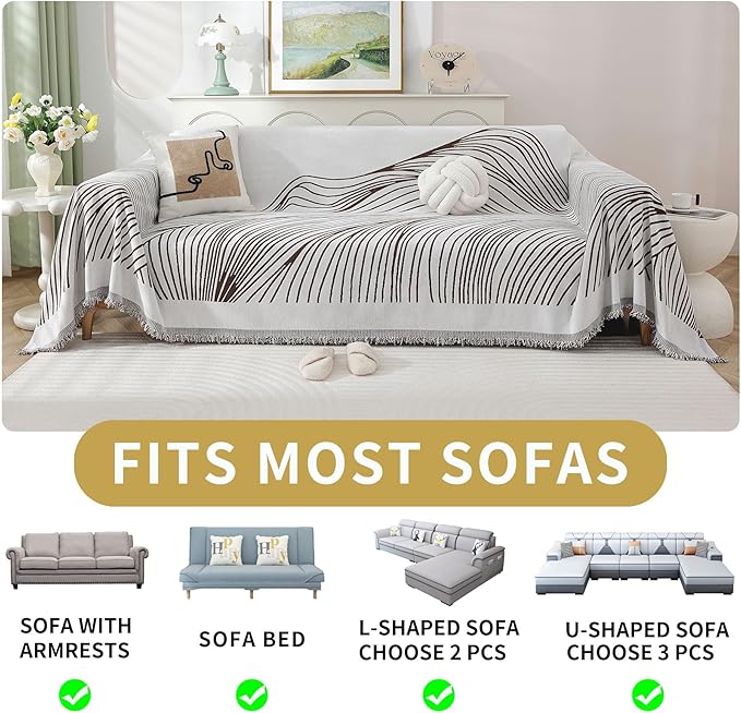 Non Slip Sofa Covers Couch Covers for 3 Cushion Couch Sofa Pet Friendly Washable Couch Covers for Sofa, Soft Thick Sectional Couch Covers L Shape Furniture Protector for Kids, Dogs 91" X134"