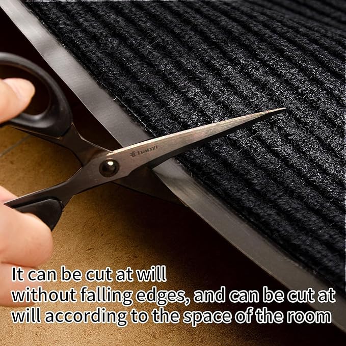 TANYOYO 4' X 6' Commercial Grade Door Floor Mat Brush Step Entrance Mat Vinyl Backed Utility Doormat Heavy Duty Floor Rugs Commercial Outdoor Carpet Indoor Entrance Mat,Black