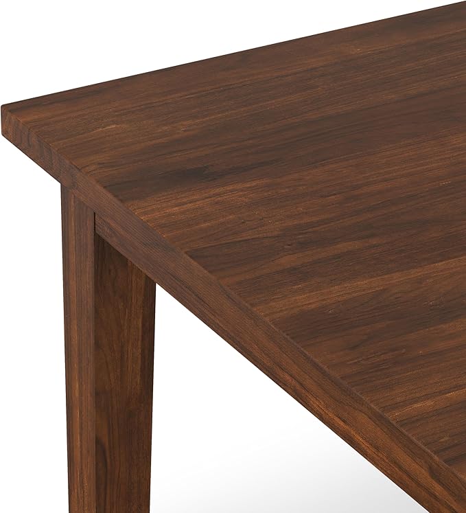 SIMPLIHOME Eastwood Square Dining Table, Solid Wood Walnut Veneer in Walnut, 54 x 54 inches, Contemporary-Style Large Square Kitchen Table for up to 8 People
