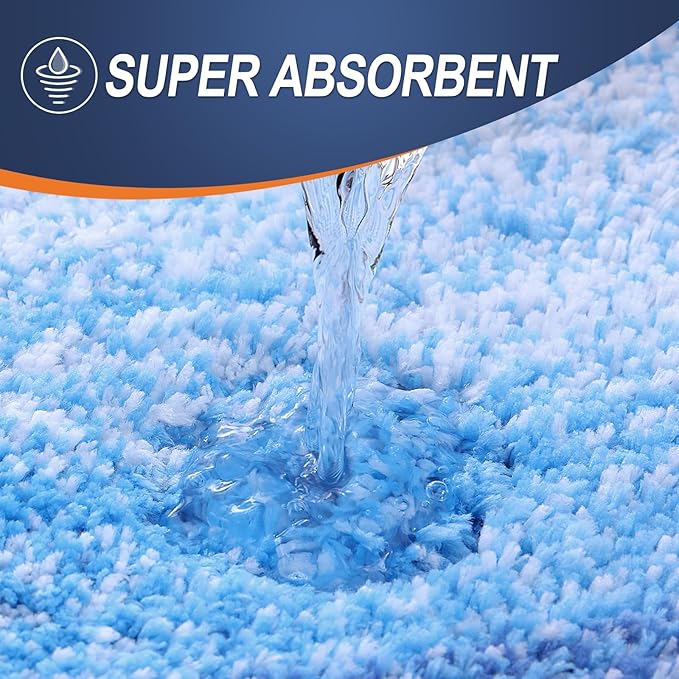 OLANLY Bathroom Rugs Mat 24x16, Extra Soft Absorbent Microfiber Bath Rugs, Rubber Backing, Quick Dry, Washable Bath Mats for Bathroom Floor, Tub and Shower, Home Decor Accessories, Light Royal Blue