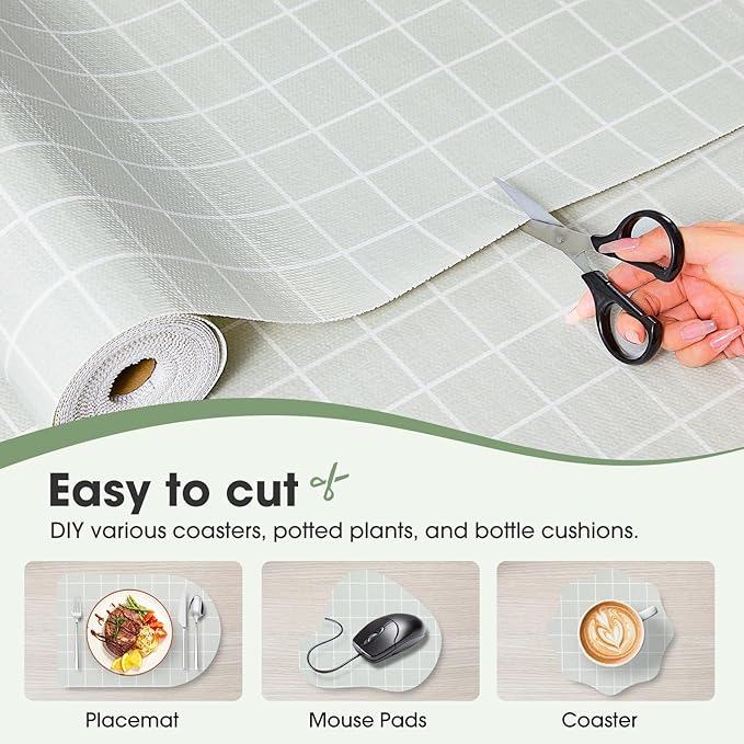Beautysaid Shelf and Drawer Liner for Kitchen Cabinet, Non Adhesive Non Slip Shelf Paper Waterproof Washable Thickened for Dresser Pantry Shelve Bathroom Protector Liner(Light Green,12 in x 10 FT)