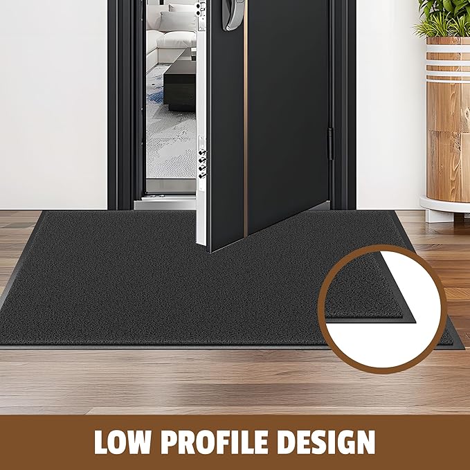 Front Door Mat Outside Entrance, 48" x 24" Doormat Outdoor Indoor Entrance, Non Slip Indoor Mats for Entryway, Heavy Duty Waterproof Low Profile Welcome Mat for Entry, Patio, High Traffic Areas