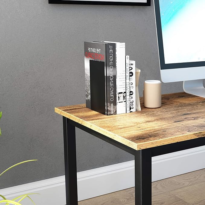DlandHome 47 inch Computer Desk Home Office Table Writing Desk Study Table Gaming Desk Workstation (47 inch, Rustic Brown)