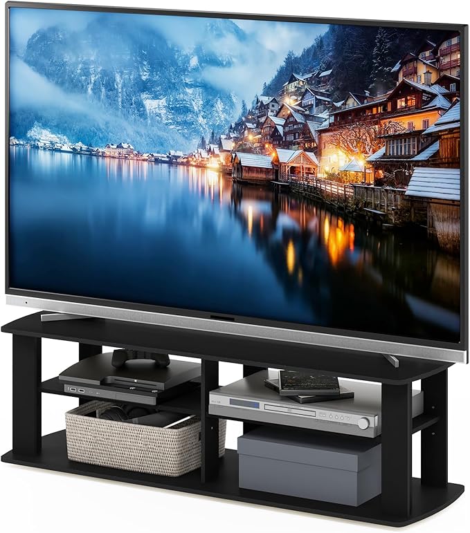 Furinno 11191BK THE Entertainment Center TV Stand, Black