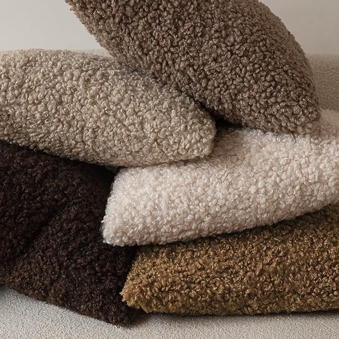 Foindtower 2 Pieces 26x26 Inch Dark Bronze, Faux Fur Throw Pillow Cover Accent Sherpa Furry Pillow Covers Fuzzy Soft Pillowcases Cozy Sheepskin Decorative Fleece Cushion Case for Bed Couch Living Room