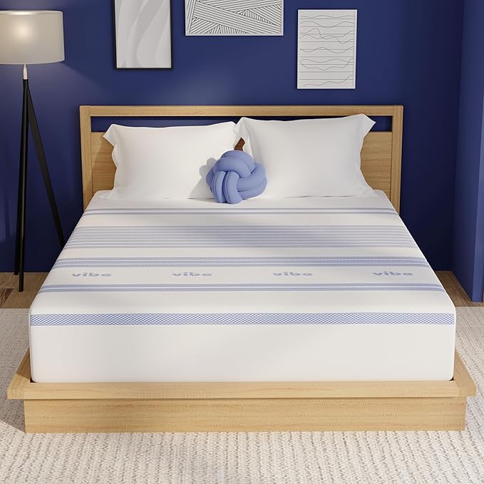 Vibe Gel Memory Foam Mattress, 12-Inch CertiPUR-US Certified Bed-in-a-Box, Full, White