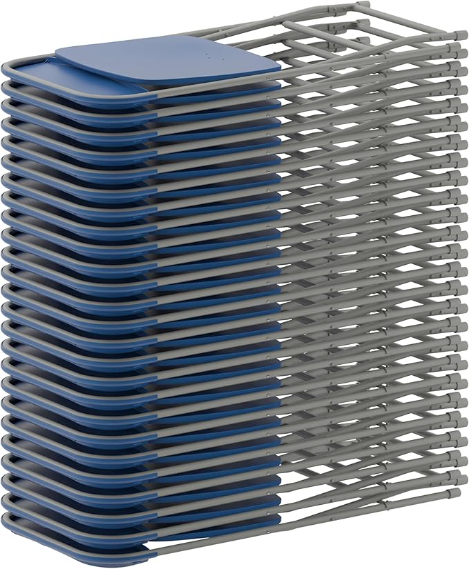 Flash Furniture Hercules Series Plastic Folding Chair - Blue - 4 Pack 650LB Weight Capacity Comfortable Event Chair-Lightweight Folding Chair