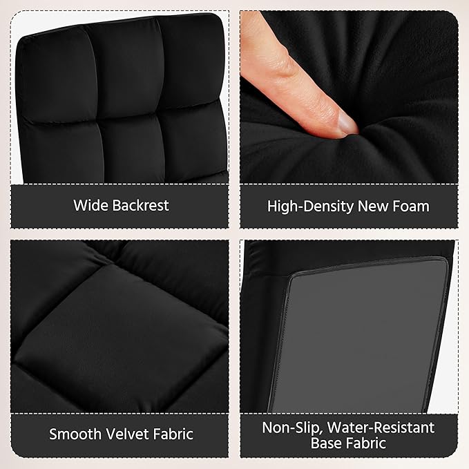 Yaheetech Floor Chair, Meditation Chair with Back Support Gaming Floor Lounger with 14 Adjustable Position for Adult, Black