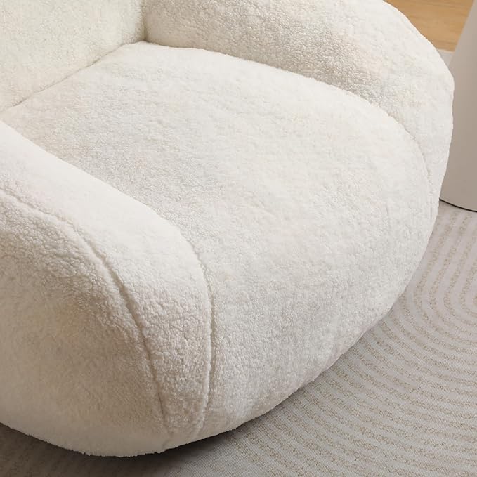 Furniliving Bean Bag Chair, Oversized Bean Bag Couch for Adults Comfy Bean Bag Sofa with Back Support, Giant Bean Bag Chair Stuffed Floor Sofa for Living Room Bedroom Dorm Office, Teddy, Off White
