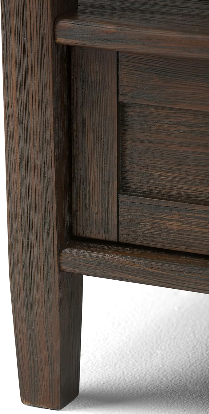 SIMPLIHOME Warm Shaker SOLID WOOD 20 inch Wide Rectangle Transitional End Side Table in Farmhouse Brown for the Living Room and Bedroom