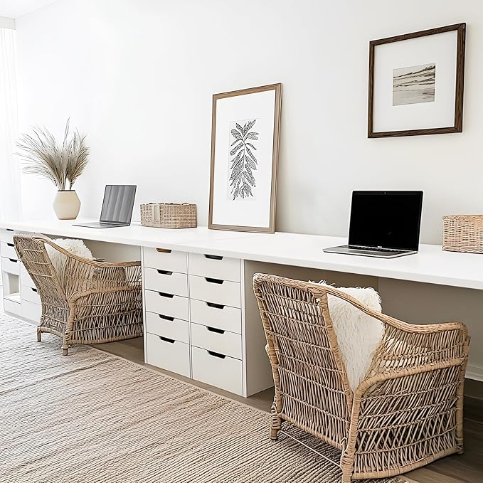 Kaboon 55x27.5 in White Tabletop, Wood Desktop One Piece, Reversible Melamine Countertop for Home and Office