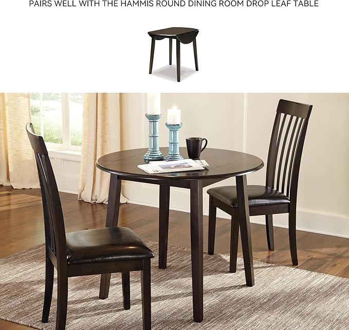 Signature Design by Ashley Hammis Rake Back Dining Room Chair, Set of 2, Dark Brown