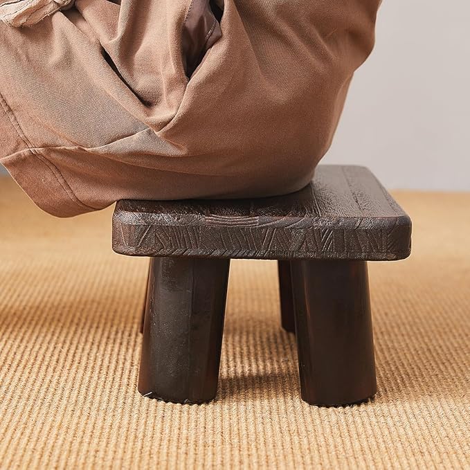 Wood Stool & Bench - Kids, Small, Kitchen Step, Wooden Steps & Plant Stand (14.2"x10.2"x7.1")