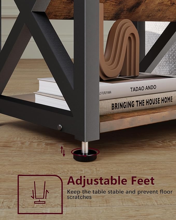 ALISENED Side Table, 3 Tier Narrow End Table with Storage Shelf, Industrial Slim Nightstand for Small Spaces, Narrow Small End Tables for Living Room,Bedroom,Home Office.