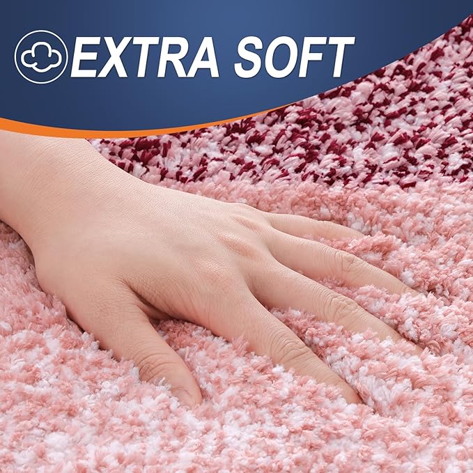 OLANLY Bathroom Runner Rugs 47x24, Extra Soft Absorbent Microfiber Bath Rugs, Rubber Backing, Quick Dry, Machine Washable Bath Mats for Bathroom Floor, Tub and Shower, Home Decor Accessories, Red