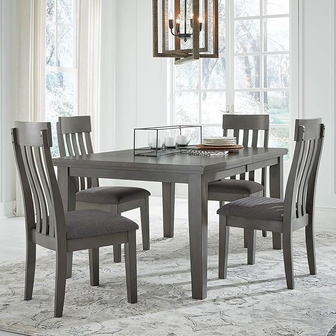 Signature Design by Ashley Hallanden Modern Slat Back 18.63" Dining Room Chair, Set of 2, Gray