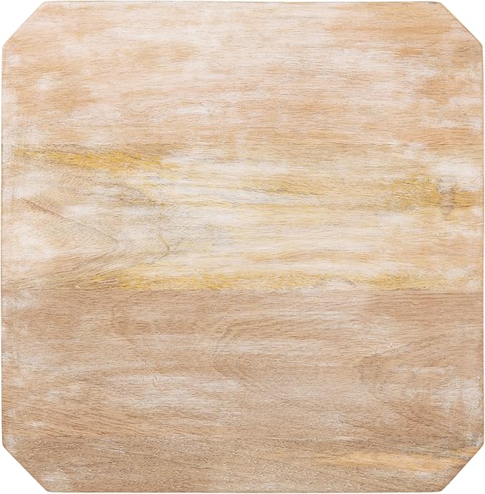 Kate and Laurel Talcott Modern Square Wood Drink Table, 12 x 12 x 28, Light Natural, Transitional Decorative Two-Tier Pedestal Table for Use as Plant Stand Indoors or Living Room Decor Accent