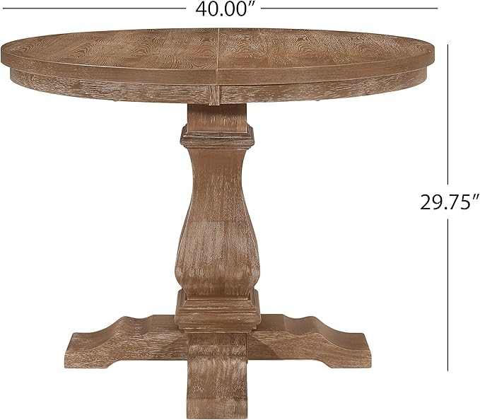 Christopher Knight Home Felly Dining Set, 20.25 "W x 24 "D x 34 "H, Natural Brown + Light Ash + Gray