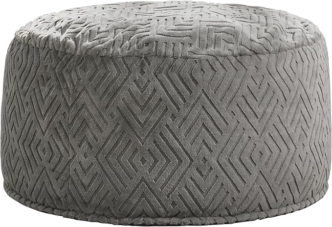 Hobestluk Bean Bag Chairs Adults Beanbag Chair with Filler Large Bean Bags with Fluffy Embossed Cover, Giant Bean Bag Chairs for Adults (Grey, 4FT - 44” x 44” x 24”)