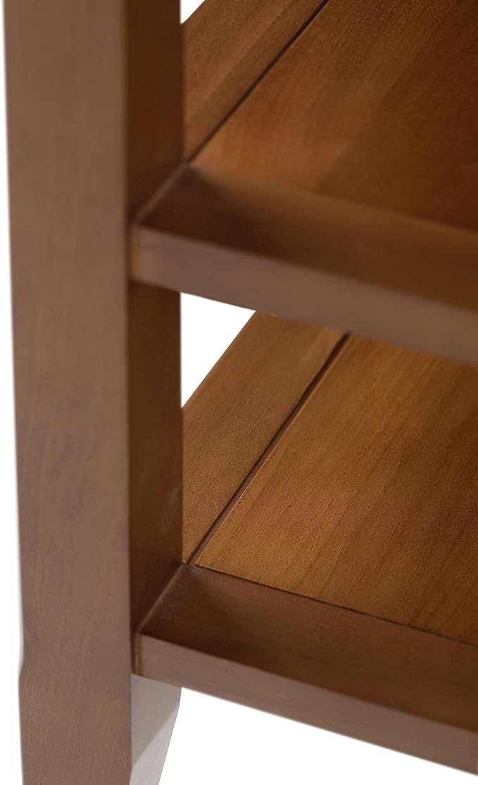 SIMPLIHOME Acadian SOLID WOOD 19 inch Wide Square Transitional End Table in Light Golden Brown for the Living Room and Bedroom
