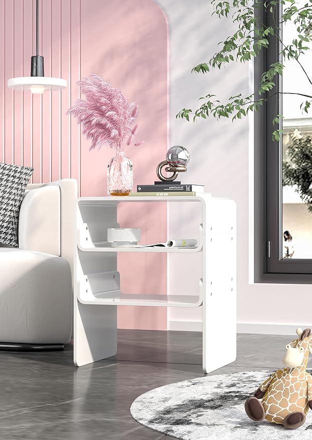 Clear Acrylic 3-Tier End Table/Nightstand – Sleek Bedside Storage with Durable Design, Perfect for Bedrooms, Living Rooms, or Modern Interiors – Ideal as a Bedside Table or Sofa Side Piece