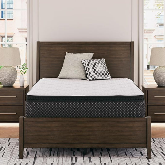 Signature Design by Ashley Limited Edition Pillow Top 13 " Pillow Top Hybrid Mattress with Gel Memory Foam and Edge Support for Cool Sleep and Pressure Relief, Full, Fiberglass Free, Mattress In A Box