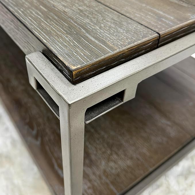 Roundhill Furniture Corbeta Living Room, Coffee Tables, Aged Graphite
