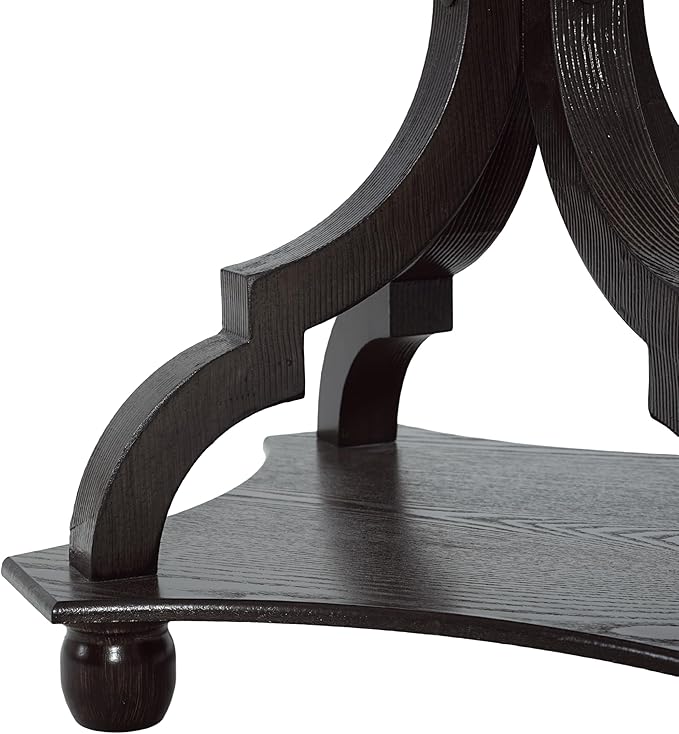 Christopher Knight Home Eudora 25" Small End Table, Hourglass Design Accent Table with Lipped Tabletop, French Country Furniture, Wooden Small Coffee Table, Living Room Side Table, Black + Natural