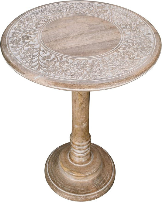 End Tables for Living Room, Wooden End Table, Small Side Table, Nightstand, Bedside Table, Entry Table for Magazines, Books & Plants – 18x22 White Wash