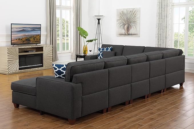 Leio Sectional Modular Sofa with Ottoman for Living Room, Apartment, Bedroom, Office, Dorm