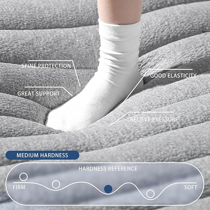 King Mattress 12inch in a Box, Memory Foam Hybrid Mattress with Pocket Springs and Zoned Support for Back & Lumbar Pressure Relief, Motion Isolation and Edge Support -CertiPUR-US(12 Inch,King)