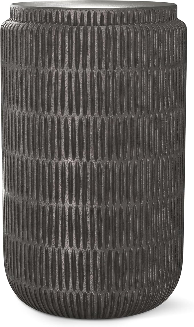 SIMPLIHOME Juno Metal Side Table in Graphite, 14.6 x 14.6 x 21.5 inches, Cast Aluminum Round Top for Living Room, Bedroom, Entryway, Assembled