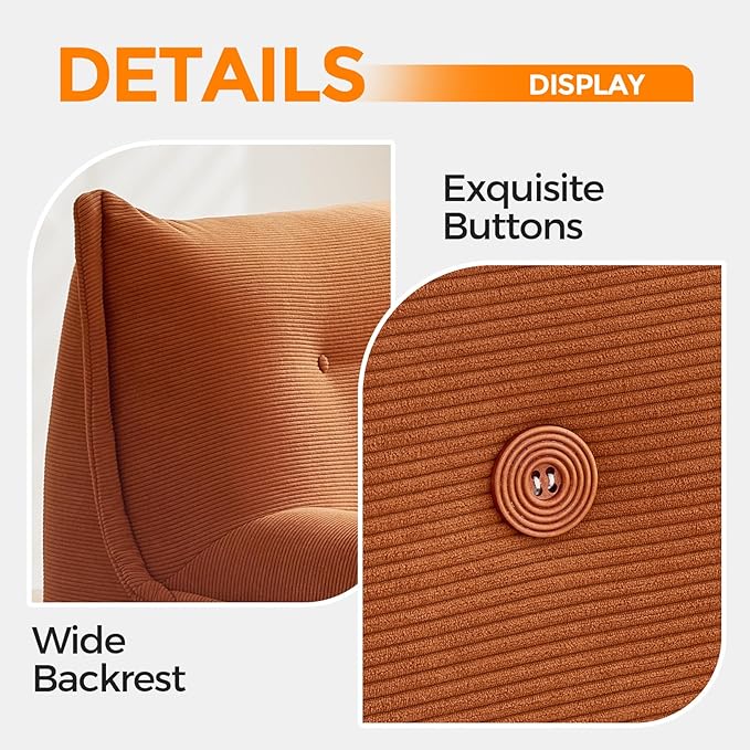 Bean Bag Chairs for Adults Giant BeanBag Chair Sofa Memory Foam Bean Bag Chair Couch with Ergonomic Design for Adults and Kids Home Living Room Bedroom Office Home Gaming Salon(Caramel Color)