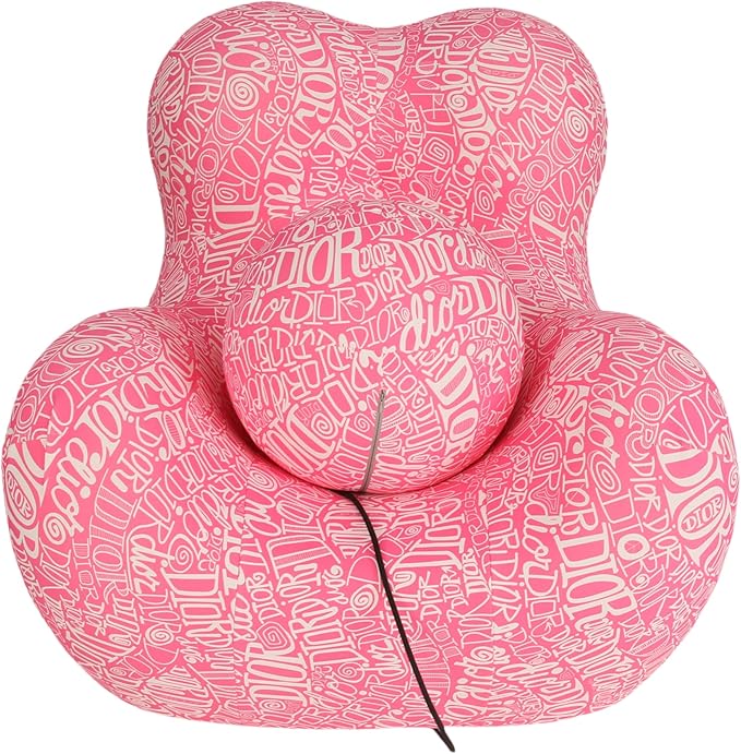 Bean Bag Chair - Memory Foam Bean Bag Chair for Adults, Comfy High-Resilience Single Sofa, Small Space Floor Chair, Chaise Lounge for Living Room, Bedroom (Pink, Ball)