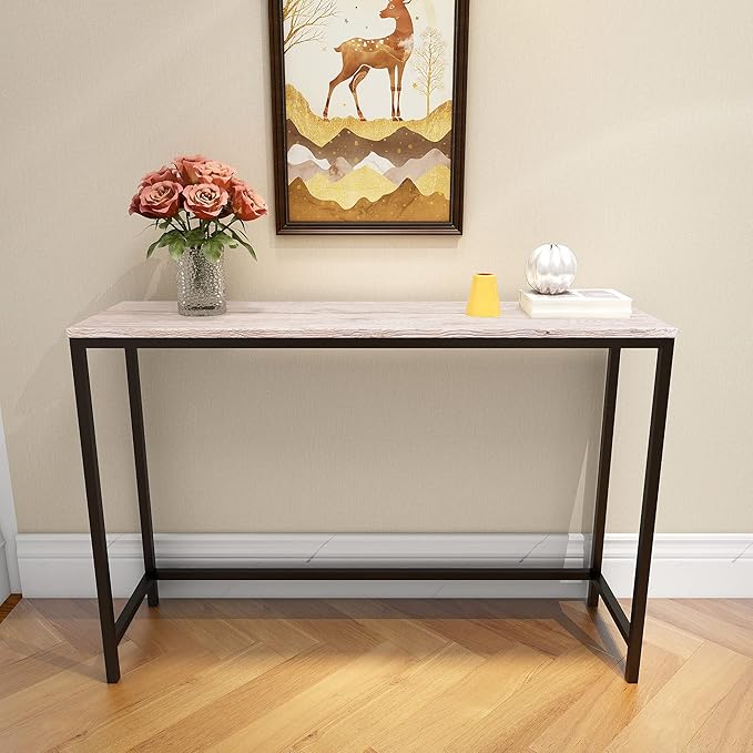 HOMERECOMMEND Sofa End Table Computer Desk Coffee Snack Console Tables for Living Room Or Corridor Hallway Oak
