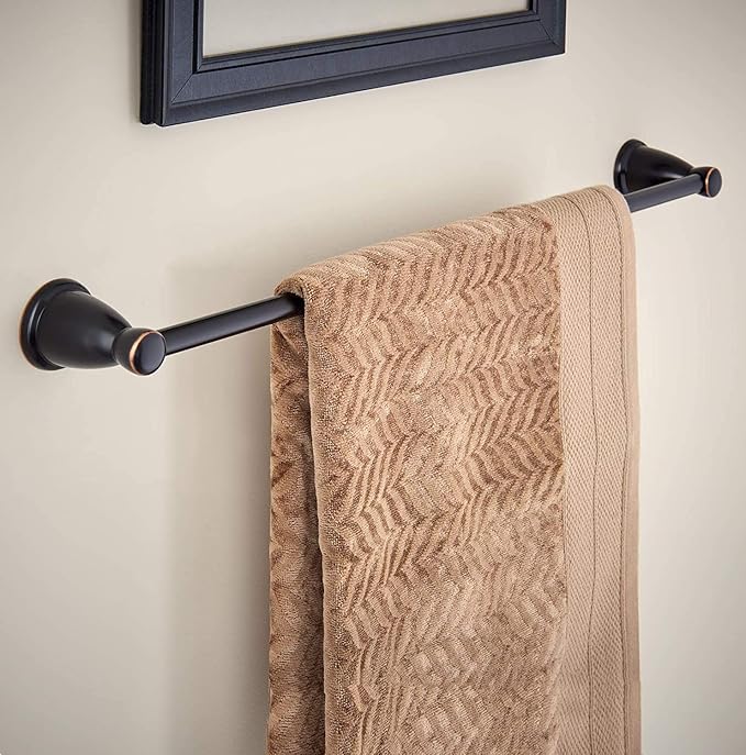Franklin Brass Kinla 5-Piece Bathroom Set Oil-Rubbed Bronze 18', 24' Towel Bar Racks, Toilet Paper Holder, Ring, Hook KIN5PC-ORB